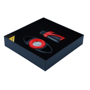 Parmida Çakmak Kesici İkili Kırmızı Puro Seti