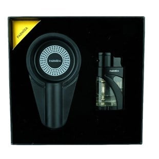 Parmida Çakmak Küllük İkili Siyah Puro Seti