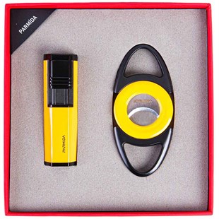 Parmida Sarı Çakmak Kesici İkili Puro Seti