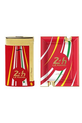 S.T. Dupont 24h Le Mans Kırmızı-Gold Slim 7 Çakmak Küllük Premium Puro Seti