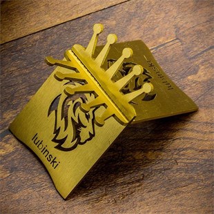 Lubinski New Lion Özel İşleme Motifli Puro Sehpası Gold Lion-2