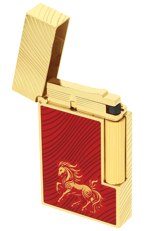 S.T. Dupont Ligne 2 Guilloche Horsemane Kırmızı Puro Çakmağı 16080CL
