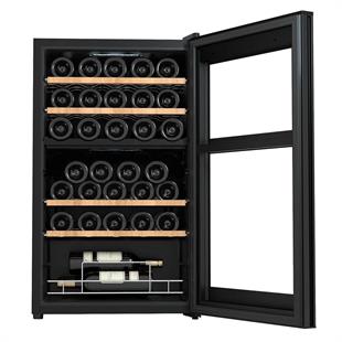 Berfmann 34 Şişe Kapasiteli Çift Bölmeli Solo Şarap Saklama Dolabı Siyah BFW34-BG2