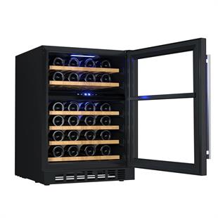 Berfmann 46 Şişe Kapasiteli Çift Bölmeli Tezgah Altı Şarap Saklama Dolabı Siyah BUW46-BG2
