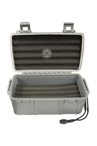 Cigar Caddy 15 Koyu Gri Travel Humidor Puro Kutusu
