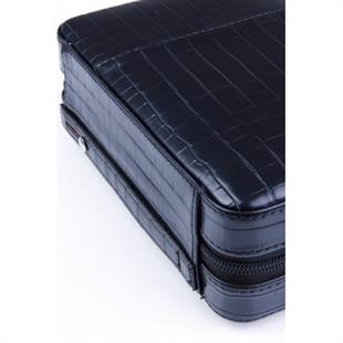 Cohiba Siyah Timsah Derisi Desenli Dahili Çakmak Deri Puro Taşıma Çantası & Seyahat Humidoru