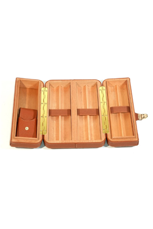 Cohiba Dahili Çakmak Taba Deri Puro Taşıma Çantası & Seyahat Humidoru