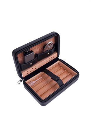 Cohiba Siyah Deri Puro Taşıma Çantası