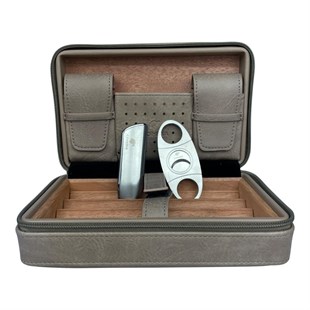 Cohiba Kum Beji Çakmak Kesicili Puro Taşıma Çantası
