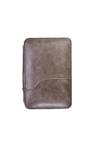 PQ Çakmak Kesicili Gri Deri Puro Taşıma Çantası