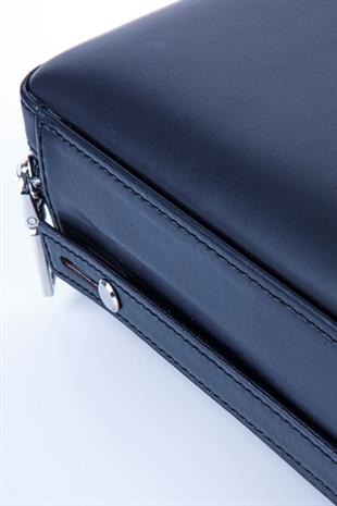 Cohiba Siyah Çakmak Kesicili Deri Puro Taşıma Çantası & Seyahat Humidoru