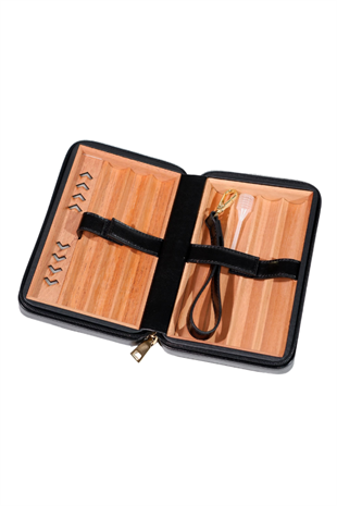 Cohiba Çakmak Kesicili Siyah Deri Puro Taşıma Çantası - Seyahat Humidoru