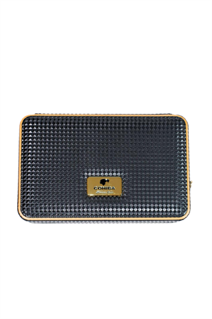 Cohiba Limitli Üretim Dahili Çakmak Kesici Dijital Nem Ölçerli Siyah Puro Taşıma Çantası - Seyahat Humidoru