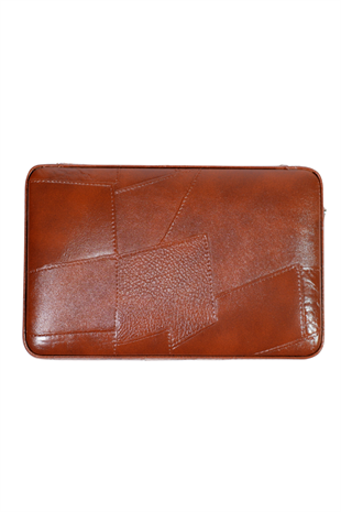 Cohiba  Dahili Çakmaklı Kahverengi Desenli Deri Puro Taşıma Çantası - Seyahat Humidoru