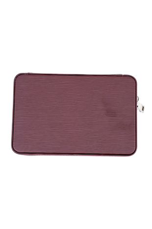 Cohiba Bordo Çizgili Dahili Çakmak Kesicili Deri Puro Taşıma Çantası - Seyahat Humidoru