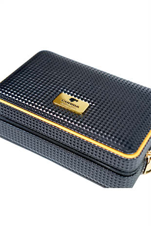 Cohiba Limitli Üretim Dahili Çakmak Kesici Dijital Nem Ölçerli Siyah Puro Taşıma Çantası - Seyahat Humidoru