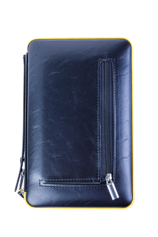 Cohiba Sarı-Siyah Çakmak Kesicili Deri Puro Taşıma Çantası & Seyahat Humidoru