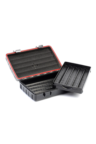Conquistador Gunmetal Siyah 10 Kapasite Seyahat Humidor Puro Kutusu