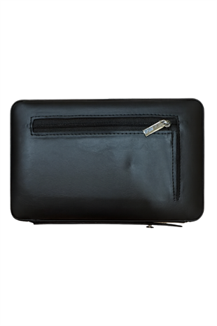 PQ Çakmak Kesicili XL Siyah Deri Puro Taşıma Çantası & Seyahat Humidoru