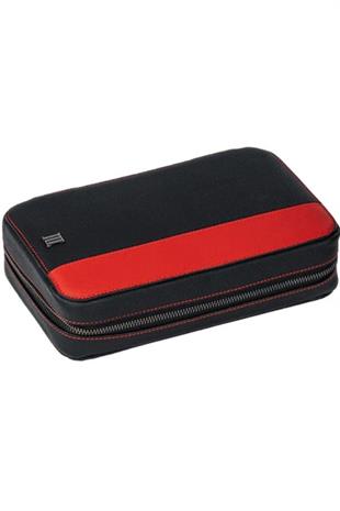 Jlubertine Monaco Kırmızı-Siyah Deri Puro Taşıma Çantası