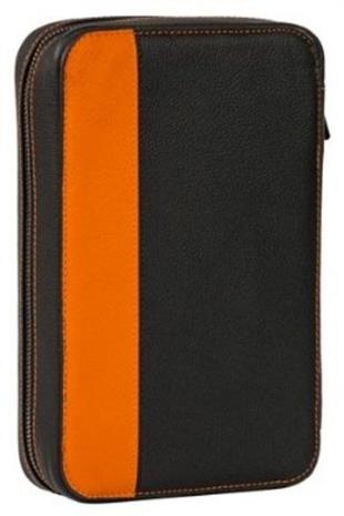 Jlubertine Monaco Turuncu-Siyah Deri Puro Taşıma Çantası