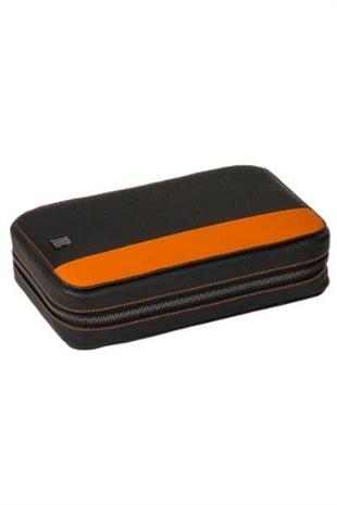 Jlubertine Monaco Turuncu-Siyah Deri Puro Taşıma Çantası