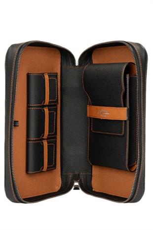 Jlubertine Monaco Taba-Siyah Deri Puro Taşıma Çantası