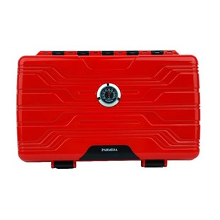 Parmida Seyahat Tipi Parlak Kırmızı Humidor Puro Kutusu