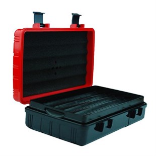 Parmida Seyahat Tipi Parlak Kırmızı Humidor Puro Kutusu