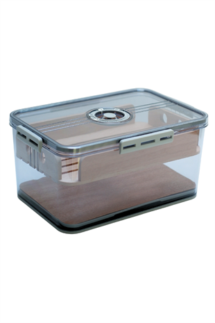 PremiumQuality Caracas İçi Sedir Şeffaf Puro Saklama Kutusu Jar