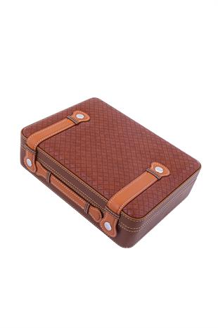 PQ Kahverengi Deri Seyahat Çantası Humidor