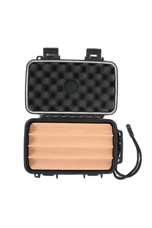 Quantum Seyahat Tipi 4 İçi Sedir Siyah Humidor Puro Kutusu