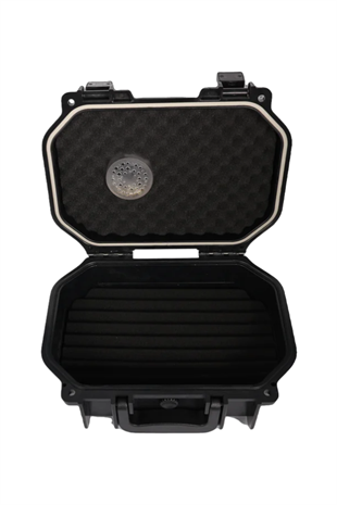 Quantum Seyahat Tipi 30 Taşıma Kulplu Siyah Humidor Puro Kutusu