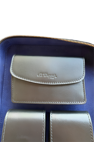 S.T. Dupont Timsah Desenli Kahverengi Deri Puro Taşıma Çantası 141154