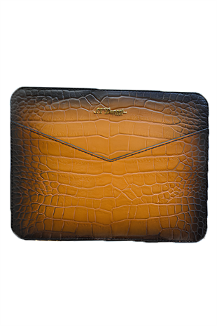 S.T. Dupont Timsah Desenli Kahverengi Deri Puro Taşıma Çantası 141154