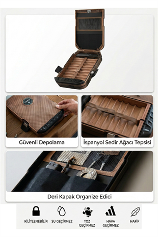 Vaultek Lifepod 2.0 Seyahat Tipi Antik Bronz Humidor Puro Kutusu