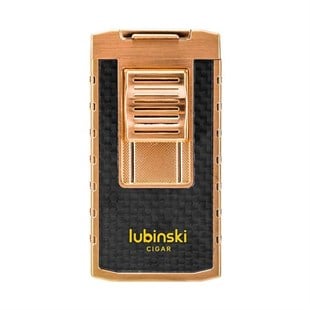 Lubinski Yeni Stil Delicili Çift Torch Puro Çakmağı Gold