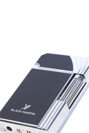 Black Martin Soft Flame Siyah-Gümüş Metal Çakmak