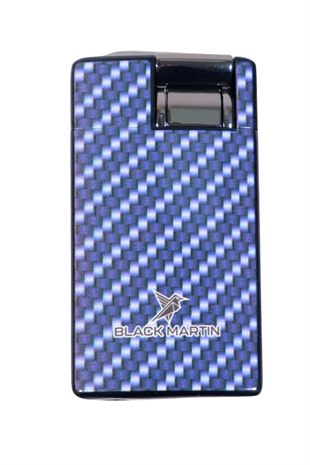 Black Martin Tek Torch Pürmüz Karbon Desenli Mavi Puro Çakmağı