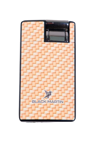 Black Martin Tek Torch Pürmüz Karbon Desenli Sarı Puro Çakmağı