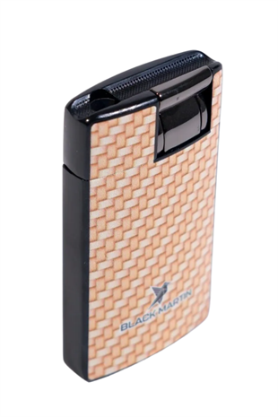 Black Martin Tek Torch Pürmüz Karbon Desenli Sarı Puro Çakmağı