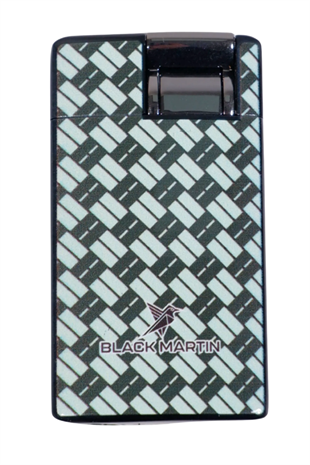 Black Martin Tek Torch Pürmüz Karbon Desenli Yeşil Puro Çakmağı