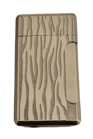 Black Martin Tek Torch Pürmüz Gümüş Desenli Metal Puro Çakmağı