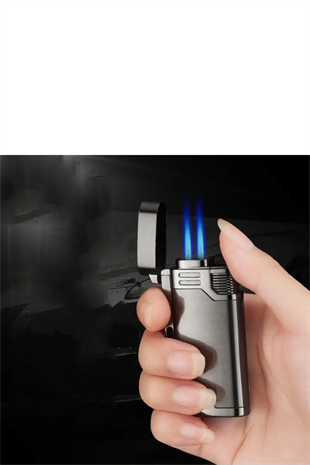 Black Martin Çift Torch Pürmüz Gunmetal Metal Puro Çakmağı