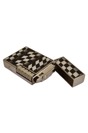 Black Martin Soft Flame Siyah-Beyaz Desenli Metal Çakmak