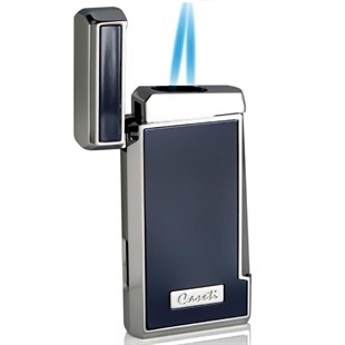 Caseti İki Torch Pürmüz Lacivert-Gümüş Puro Çakmak CA0437002