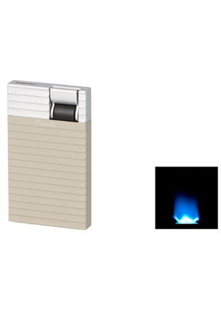 Caseti Perde Alev Krem-Gümüş Desenli Çakmak