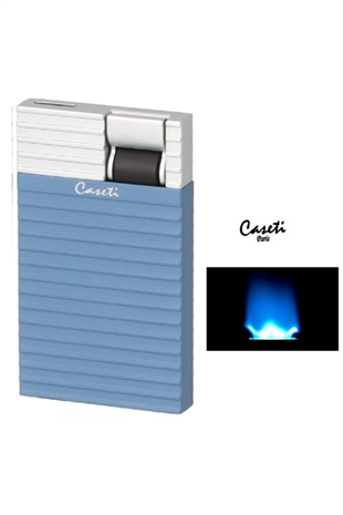 Caseti Perde Alev Turkuaz-Gümüş Desenli Çakmak