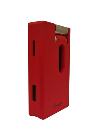 Caseti Tek Torch Pürmüz Mat Kırmızı Dahili V Kesicili Puro Çakmağı