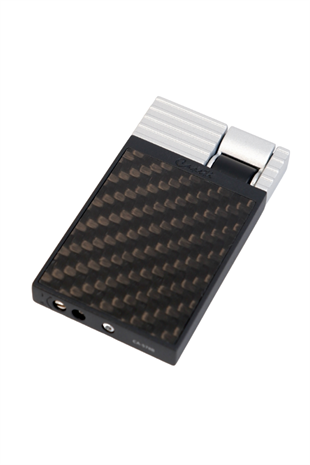 Caseti Tek Torch Perde Alev Siyah Karbon Gümüş Metal Puro Çakmağı